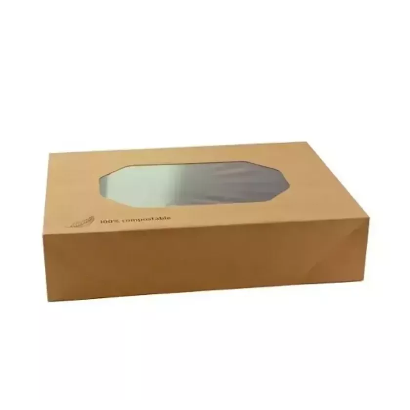 Boîte avec fenêtre brune 360 × 250 × 80 mm (par Caterware) (par 50)