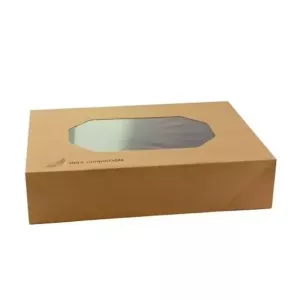 Boîte avec fenêtre brune 360 × 250 × 80 mm (par Caterware) (par 50)