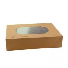 Boîte avec fenêtre brune 460 × 320 × 80 mm (par Caterware) (par 50)