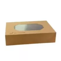 Boîte avec fenêtre brune 560 × 320 × 80 mm (par Caterware) (par 40)