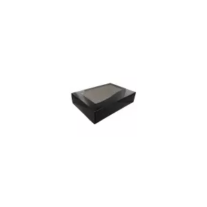 Boîte Gourmet noire avec fenêtre 557 × 376 × 80 mm (par 40)