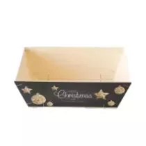 Barquette bois 3kg motif Noël 290 × 190 × 92 mm noir (par 30)