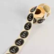 Autocollant "Huisgemaakt" rond d4,5cm noir (par 1000)
