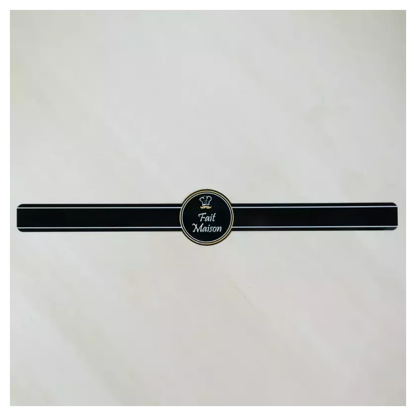 Autocollant "Fait maison" noir 50 × 300 mm (par 500)