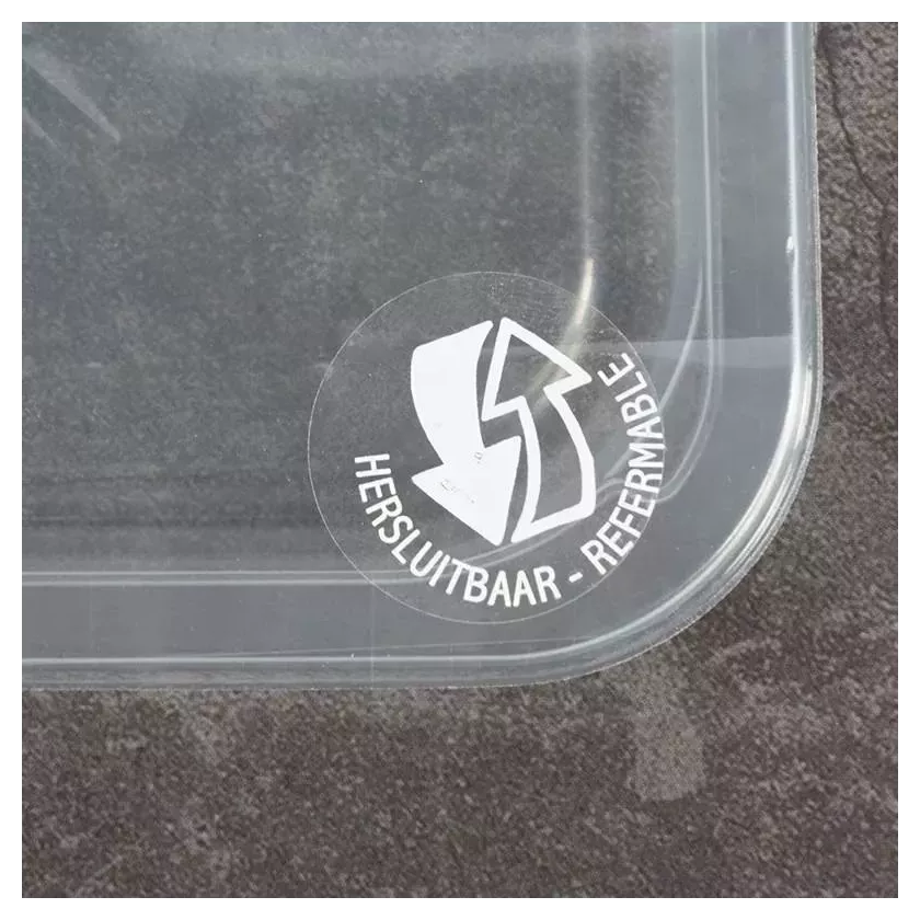 Autocollant refermable d3cm transparent/blanc (par 1000)