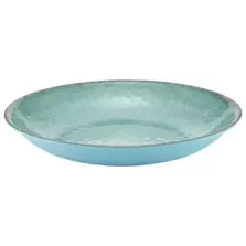 Plat melamine rond bleu rustique d420x70mm