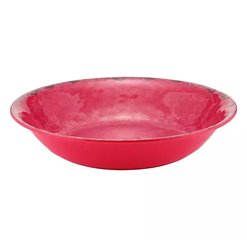 Plat melamine rond rouge rustique d350x70mm