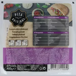 Pains pita d13cm (shoarma) Pita Original - 1x6pcs - DLC 08/09/26 (carton de 10 pièces)