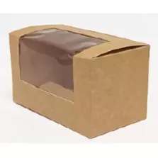 Sandwichbox kraft brun + fenetre 125x70x70mm (carton de 500 pièces)