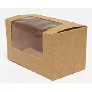 Sandwichbox kraft brun + fenetre 125x70x70mm (carton de 500 pièces)