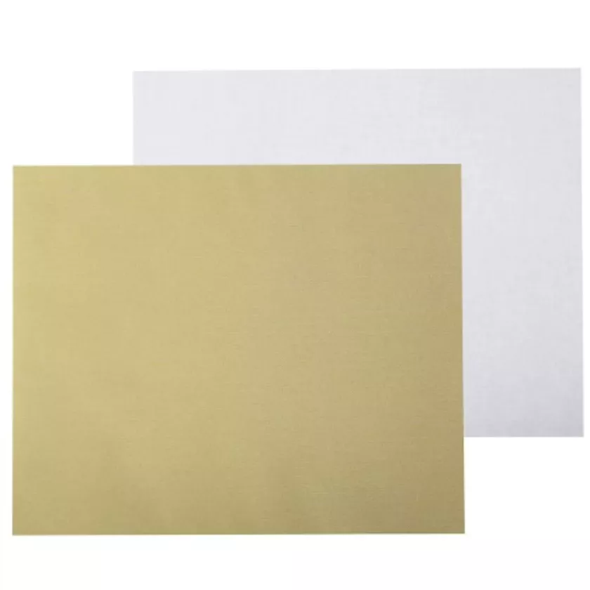 Carte or/blanc 13x24cm (paquet de 50 pièces)