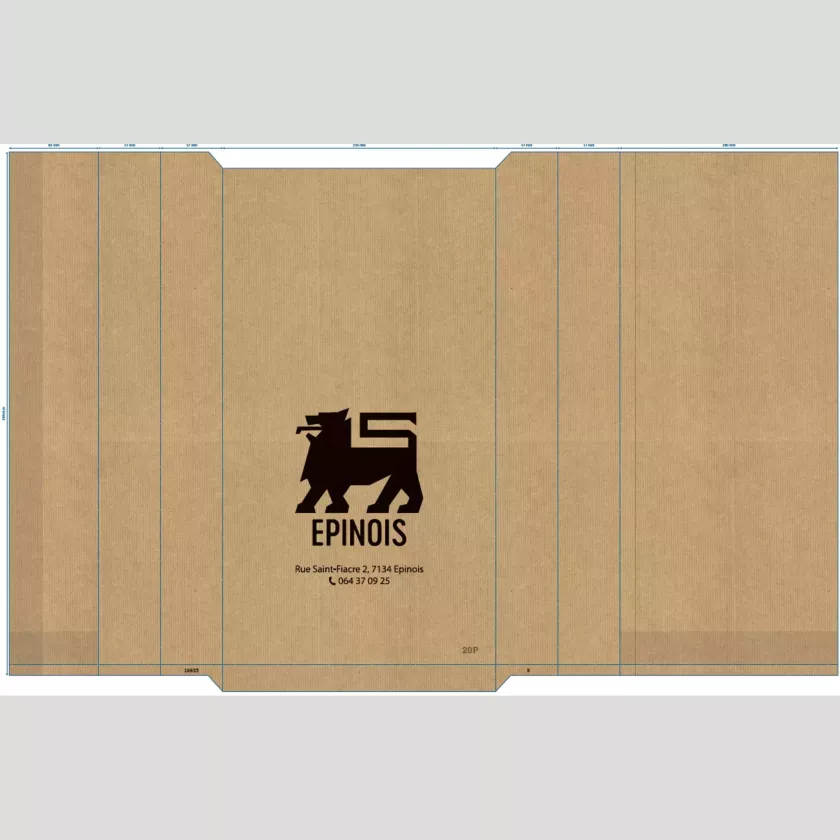 Sac papier Linepack imprime 50g 20p 480x250x(2x57)mm - Delhaize Epinois