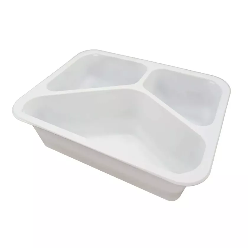 PP tray 227x178x50mm blanc 3 COMP - M par 360