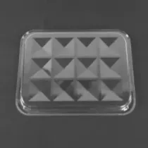 APET tray 227x178x15mm fond pyramide (carton de 408 pièces)