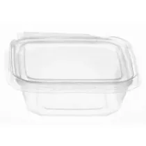 APET ravier 250ml 127x120x38mm Transp. cachete Safe-T strip (carton de 540 pièces)