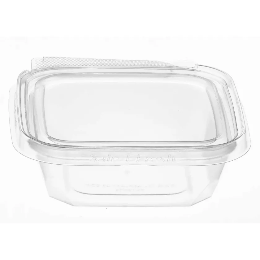 APET ravier 250ml 127x120x38mm Transp. cachete Safe-T strip (carton de 540 pièces)