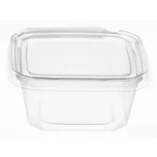 APET ravier 350ml 127x120x54mm Transp. cachete Safe-T strip (carton de 520 pièces)
