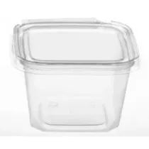 APET ravier 500ml 127x120x76mm Transp. cachete Safe-T strip (carton de 304 pièces)