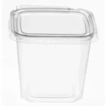 APET ravier 750ml 127x120x102mm Transp. cachete Safe-T strip (carton de 296 pièces)