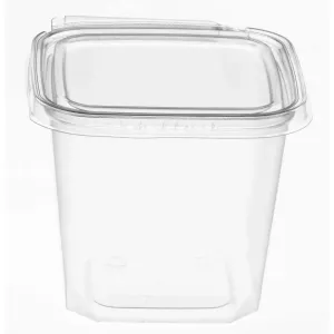 APET ravier 750ml 127x120x102mm Transp. cachete Safe-T strip (carton de 296 pièces)