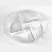 APET ravier rond 5 comp. d220x40mm (carton de 210 pièces)