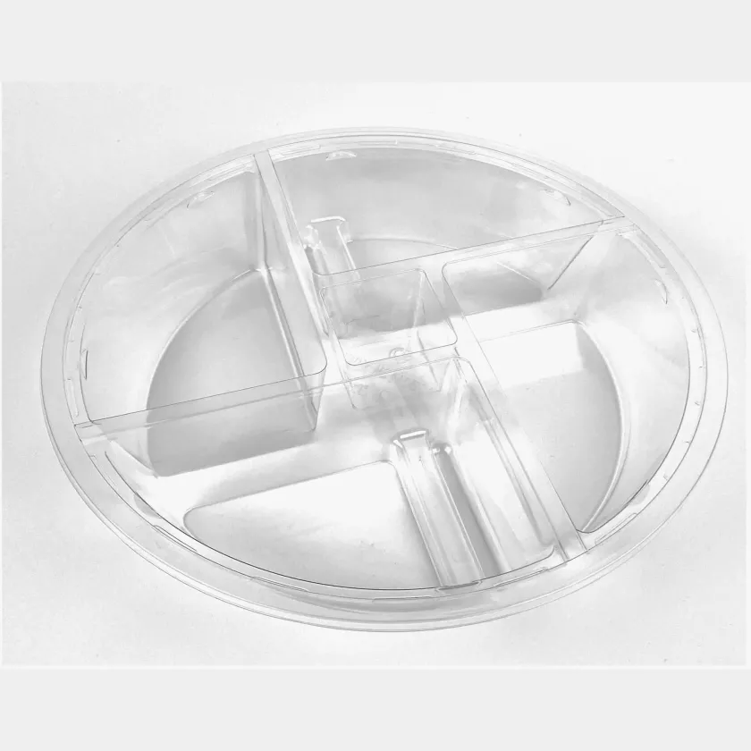 APET ravier rond 5 comp. d220x40mm (carton de 210 pièces)