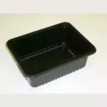 PP tray 187x137x63mm noir E - cr - fl (carton de 1 000 pièces)