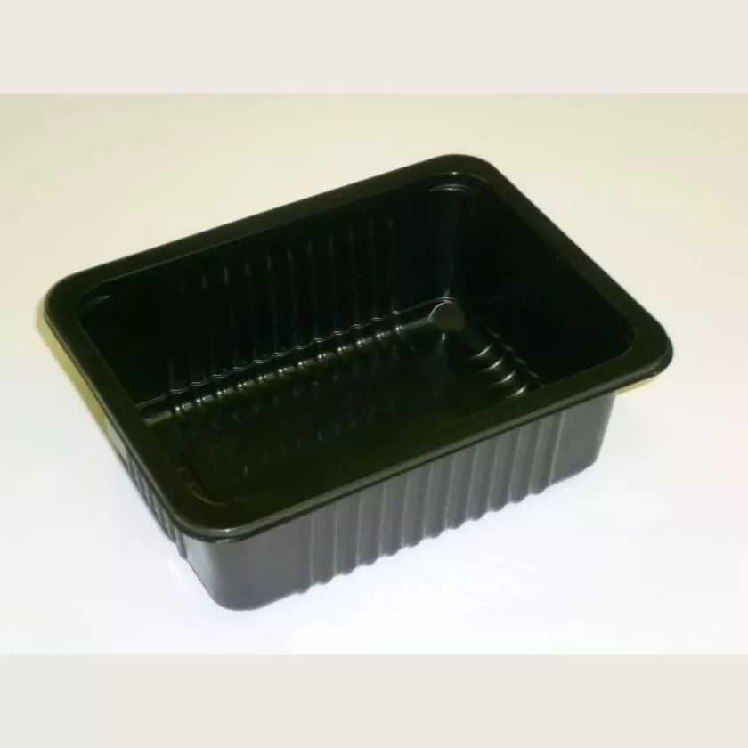 PP tray 187x137x63mm noir E - cr - fl (carton de 1 000 pièces)