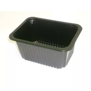 PP tray 187x137x90mm noir E - cr - fl (carton de 960 pièces)