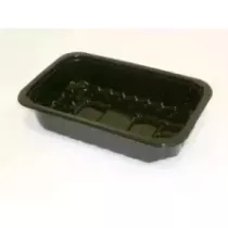 PP tray 230x145x50mm noir E - version legere - cr - fr (carton de 656 pièces)