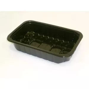 PP tray 230x145x50mm noir E - version legere - cr - fr (carton de 656 pièces)