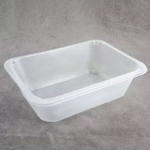 PP tray 187x137x55mm transp 1COMP - cote lisse - E (carton de 1 072 pièces)