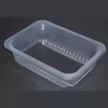 PP tray 187x137x50mm transp E- legere- cr- fl+ f.buv noir (carton de 1 072 pièces)
