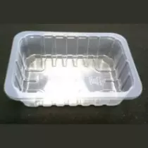 PP tray 187x137x50mm transp E - cr - fl (carton de 1 072 pièces)