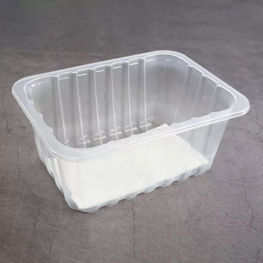 PP tray 187x137x83mm transp E- legere- cr- fl+ f.buv blanc (carton de 960 pièces)