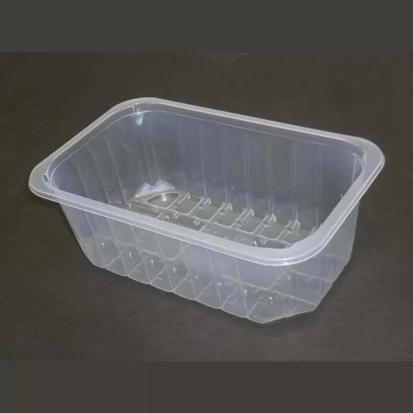 PP tray 230x145x80mm transp E - cr - fr (carton de 592 pièces)