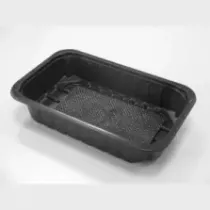 PP tray 230x145x40mm noir E- legere- cr- fr+ f.buv noir (carton de 672 pièces)