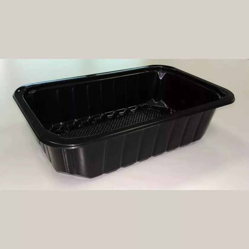 PP tray 230x145x60mm noir E- legere- cr- fr+ f.buv noir (carton de 640 pièces)