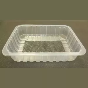 PP tray 227x178x50mm transp E - cr - fl + f.buvard noir (carton de 510 pièces)