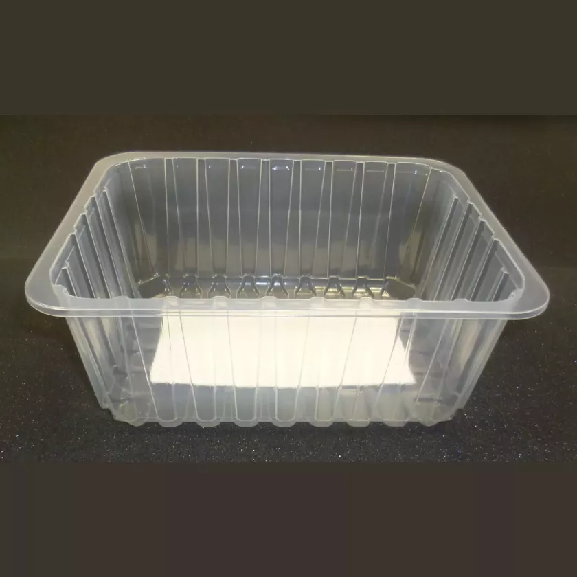 PP tray 227x178x82mm transp E- legere- cr- fl+ f.buv blanc (carton de 480 pièces)