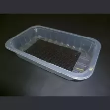 PP tray 230x145x30mm transp E- legere- cr- fr+ f.buv noir (carton de 704 pièces)