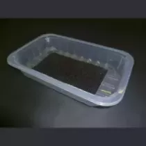 PP tray 230x145x30mm transp E- legere- cr- fr+ f.buv noir (carton de 704 pièces)