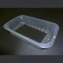 PP tray 230x145x50mm transp E - cr - fr + f.buvard noir (carton de 656 pièces)