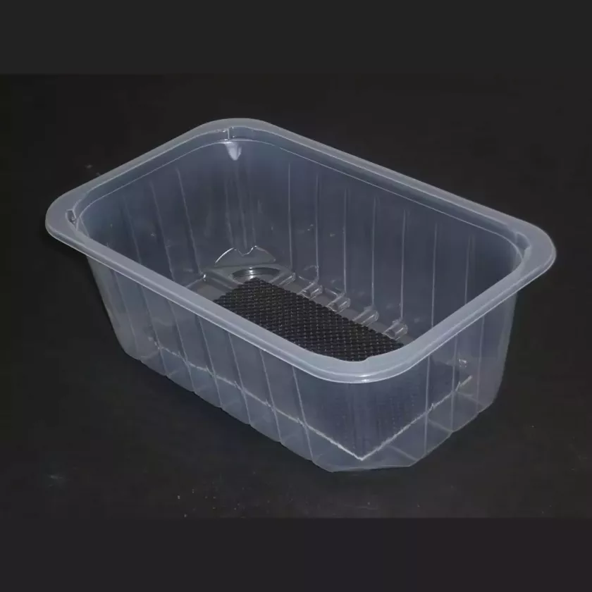 PP tray 230x145x80mm transp E - cr - fr + f.buvard noir (carton de 592 pièces)