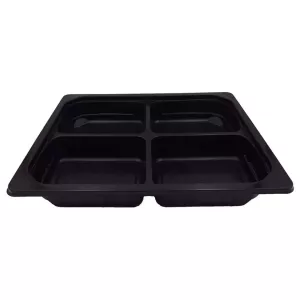 PP 1/2 GN H50 4COMP noir 325x265x50mm M (carton de 100 pièces)