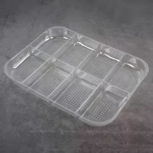 Support 1/2 GN 8-comp H30 cristal 280x214x30mm PET (carton de 240 pièces)