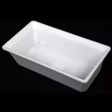 Saladier rectangle plexi blanc 265x140x75mm-1,5L-2614
