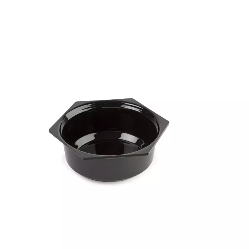 Saladier rond hexagonal plexi noir 245x85mm - 2,5L