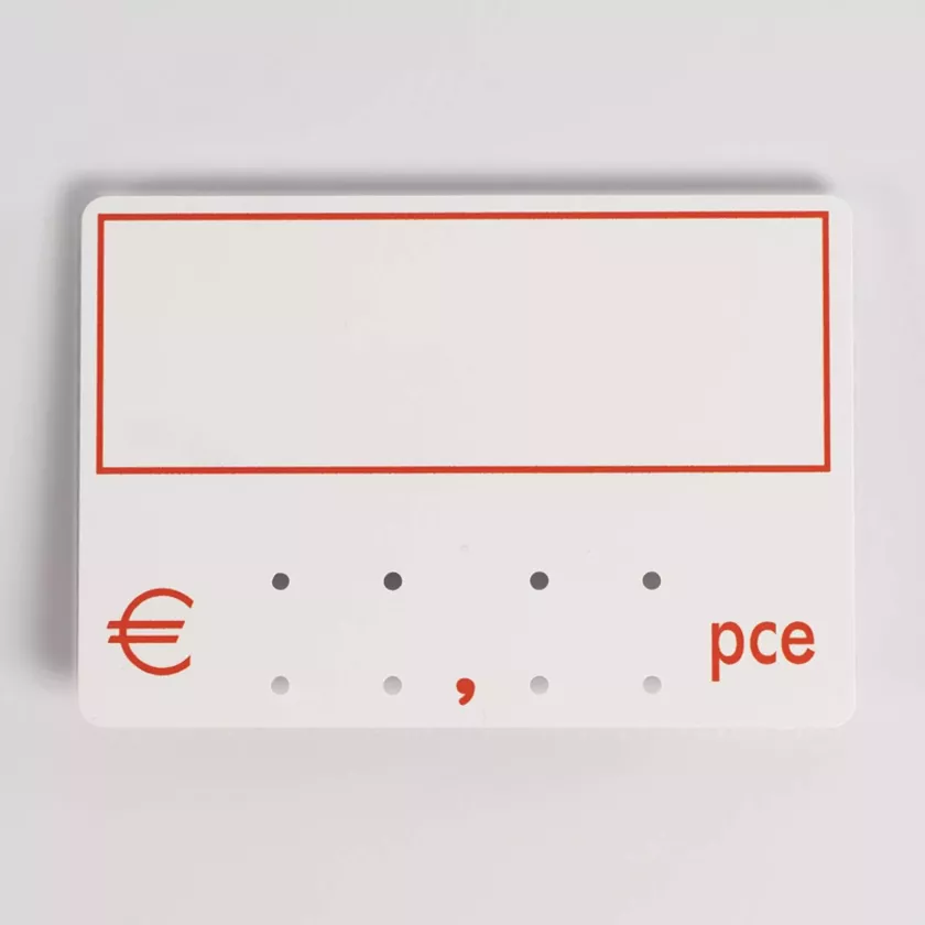 Etiquette S/PIC 9x6cm piece cadre rouge 001