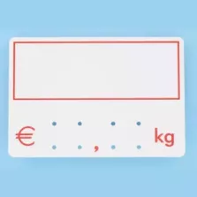 Etiquette S/PIC 9x6cm kg cadre rouge 001